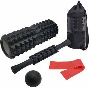 5 stks/set Crescent Hollow Foam Roller Yoga Kolom Set Fitness Spier Ontspanning Massager Set (33cm Zwart) Fitnessartikelen