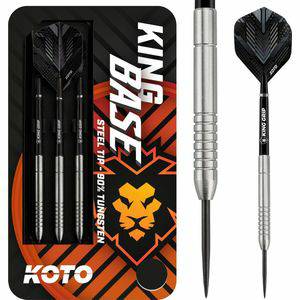 KOTO King Base 90% Tungsten Darts, 25 Gram Steeltip Dartpijlen Van 90% Wolfraam, Professionele Stalen Punt DartSet Met 3 Pijlen en 3 Shafts, Met Dart Wallet Dartpijlen