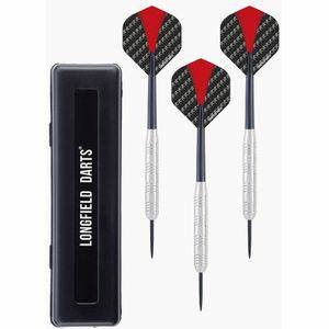 Longfield Dartpijlen 3x Set van 3 dartpijlen Longfield darts nickel silver 24 grams Darten/darts sport artikelen pijltjes nickel silver Kinderen/volwassenen