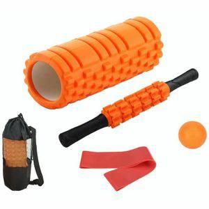 33cm 5 stks/set EVA Hollow Foam Roller Spier Ontspanning Roller Yoga Kolom Set Fitness Apparatuur (Oranje) Fitnessartikelen