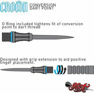 Shot Crown Conversion Points Black 38mm Dartpijlen