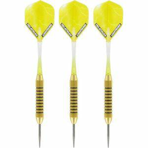 1x Set van 3 dartpijlen Speedy Yellow Brass 21 grams Darten/darts sport artikelen pijltjes messing Dartpijlen McKicks