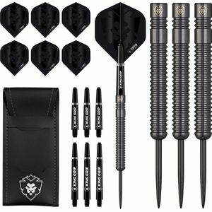 KOTO Sting Black PVD 90% Tungsten Darts, 21 Gram Steeltip Dartpijlen Van 90% Wolfraam, Professionele Stalen Punt DartSet Met 3 Pijlen en 6 Shafts, Met Dart Wallet Dartpijlen